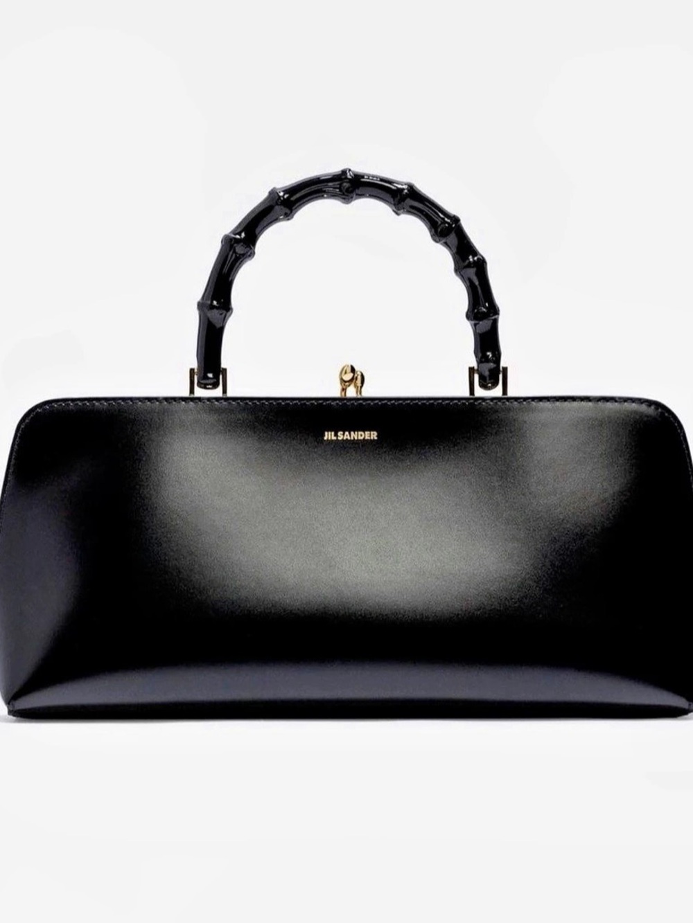 Jil Sander Goji Bamboo Small Top Handle Bag Black